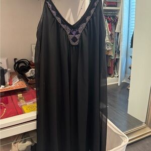 Express Black Dress with Purple Accents